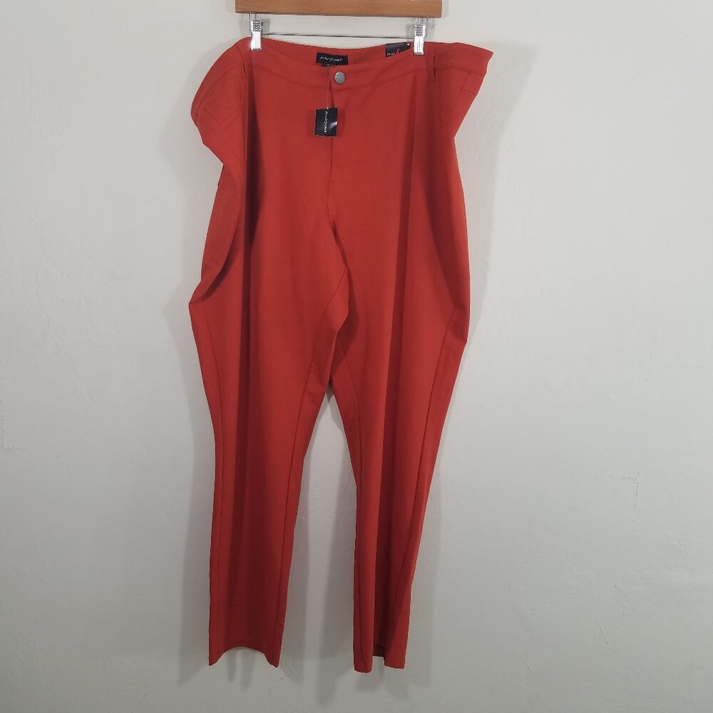 NWT Ashley Stewart Skinny Pants Super Stretch Orange Size 32